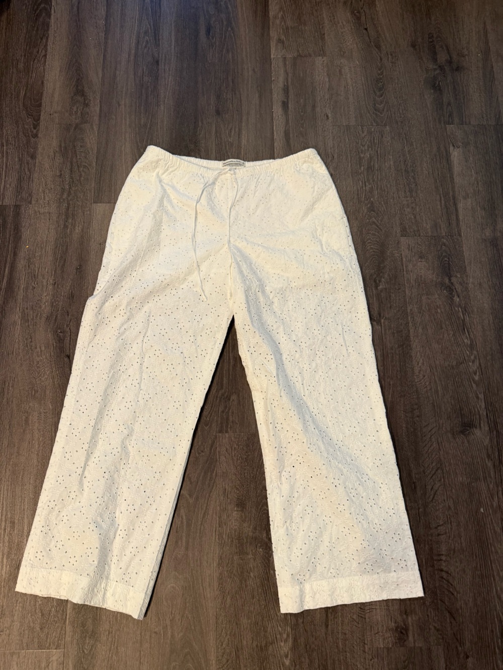 Abercrombie & Fitch White Eyelet Cotton pants